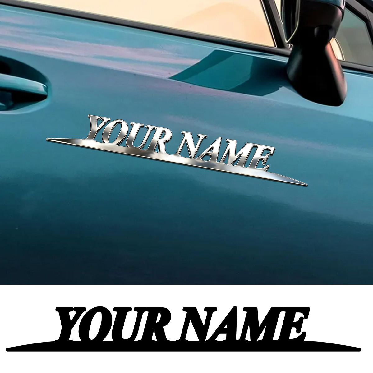 Car Accessories Rear - Adesivos de metal na moda com