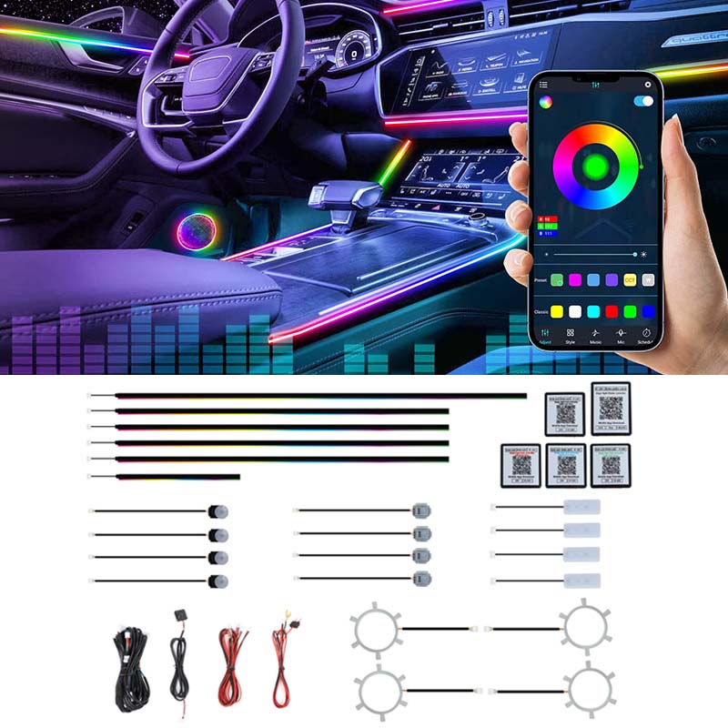 Led Interior Ambient Light - Kit de Luzes LED Dinâmicas RGB
