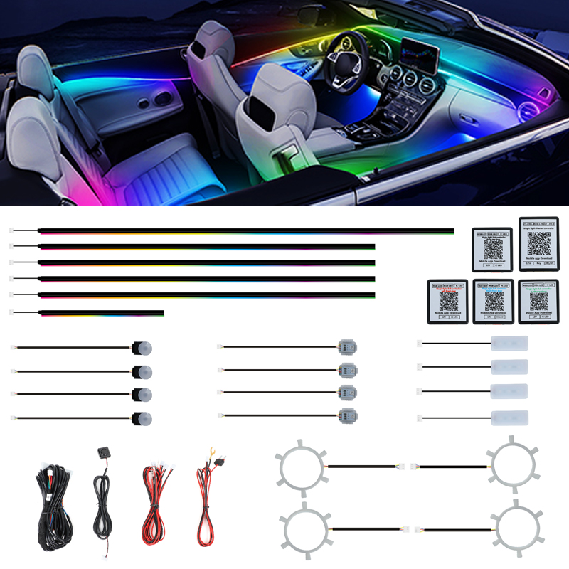 Led Interior Ambient Light - Kit de Luzes LED RGBIC para