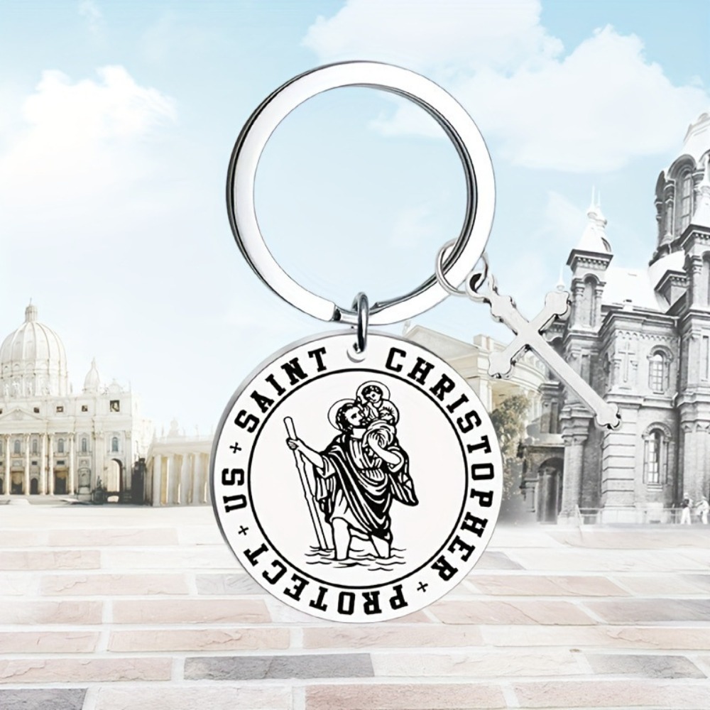 Car Accessories Gift Ideas - Aço inoxidável saint christopher proteger nós