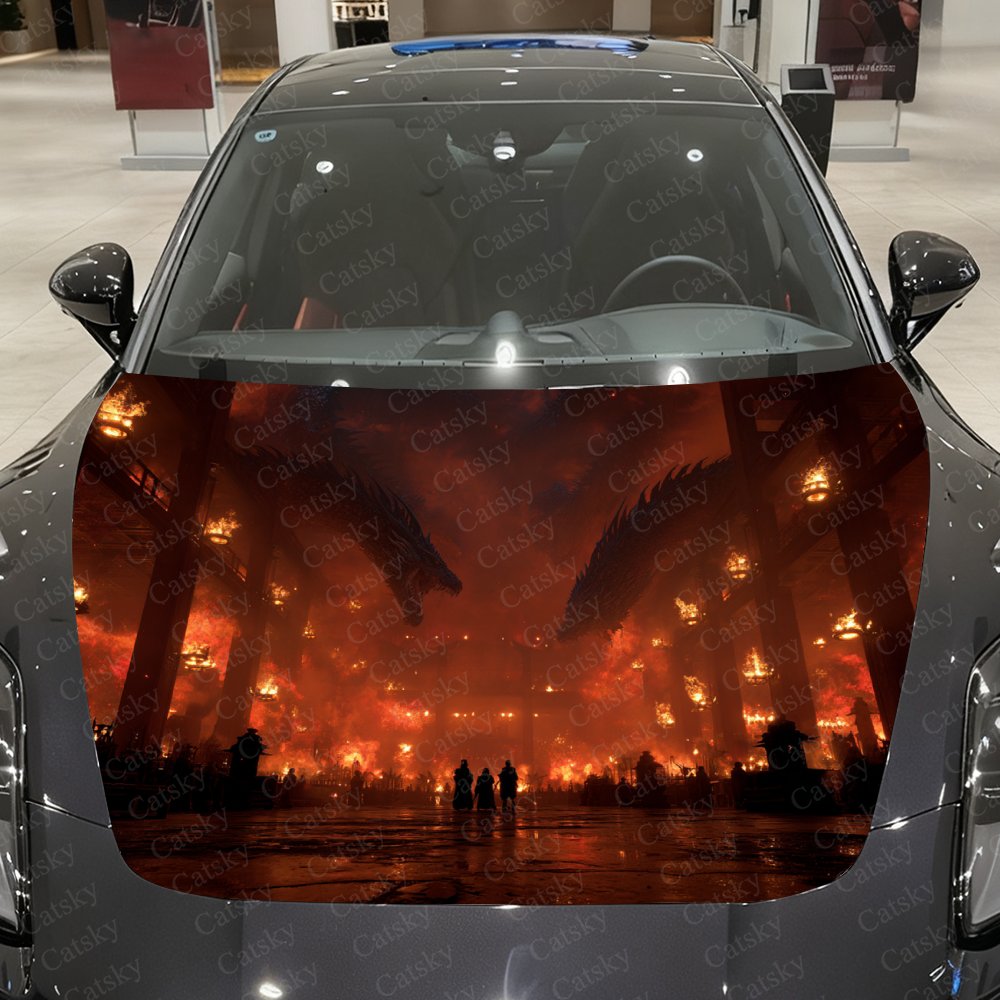 Car Accessories Gift Ideas - Adesivos de capô de carro Flame