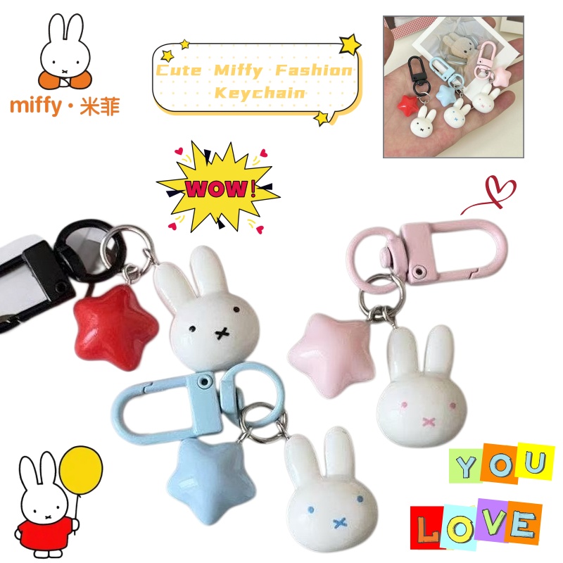 Car Accessories Unique - Chaveiro Kawaii Miffy, Charmoso Coelho com